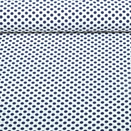 Chiffon Punkte Polka Dots Weiß Marine