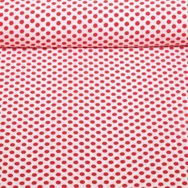 Chiffon Punkte Polka Dots Weiß Rot