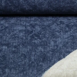 Cord Teddy Quiltkaros Jeansblau