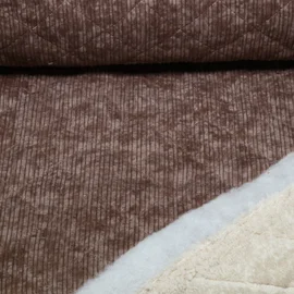 Cord Teddy Quiltkaros Schokobraun
