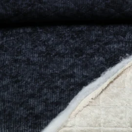 Cord Teddy Quiltkaros Schwarz