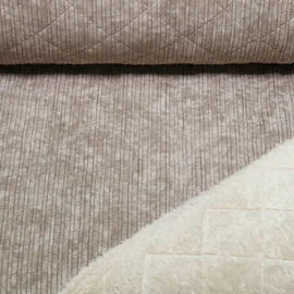 Cord Teddy Quiltkaros Taupe