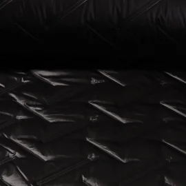 Doubleface Steppstoff Geprägt Schwarz