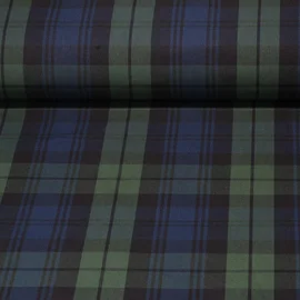 Dry Oilskin Light Blackwatch Tartan Blau Grün