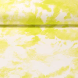 French Terry Batik Weiß Lime