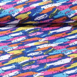 French Terry Pinselstriche Blau