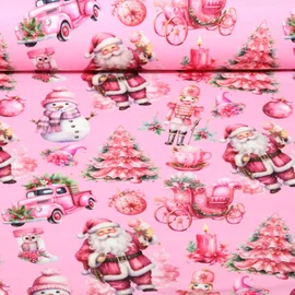 French Terry X-Mas Poesie Rosa