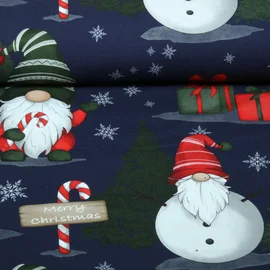 French Terry X-Mas Zwerge XL Blau