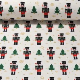 French Terry mit Nussknackern Ecru