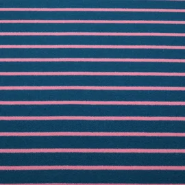 Frottee Jersey Hamburger Liebe Streifen Petrolblau Rosa