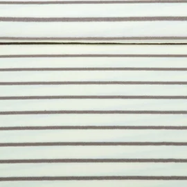 Frottee Jersey Streifen Ecru Taupe Garngefärbt