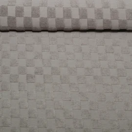 Frottee Jersey Ton-in-Ton Karo Taupe