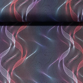 Funktionsjersey Kleine Wellen Schwarz