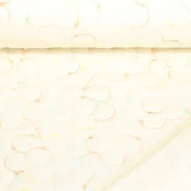 Gesteppter Jackenstoff Blumen Gesteppt Ecru