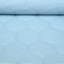 Gesteppter Jackenstoff - Hellblau Wattiert