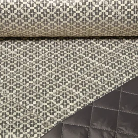 Gesteppter Jackenstoff Quilt Retro Grau