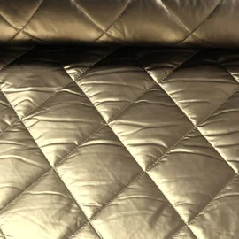 Gesteppter Jackenstoff Rauten Gold Metallic
