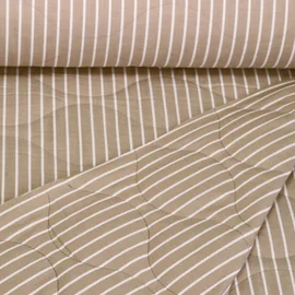 Gesteppter Jackenstoff Sommerstepp Doubleface Streifen Sand