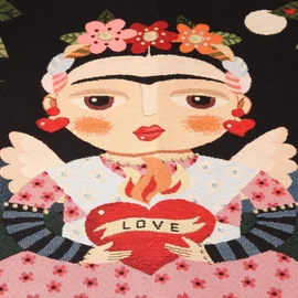 Gobelin Panel "Blumenmädchen" Schwarz 