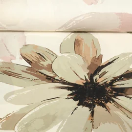 Halbleinen Sanforisiert Große Blüte Weiß