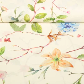 Halbleinen Sanforisiert Wildblumen Ecru