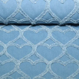 Hosenjeans Fransen Herzen Hellblau