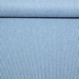 Hosenjeans Streifen Mittelblau Weiß