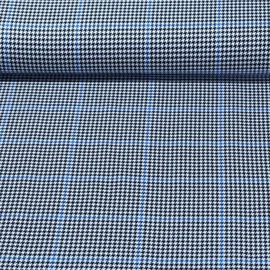 Hosenstoff Hahnentritt Karo Schwarz Blau