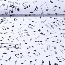 Jacquard Canvas Black & White Doubleface Musiknoten