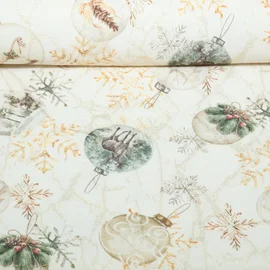 Jacquard-Canvas Christbaumkugeln Beige