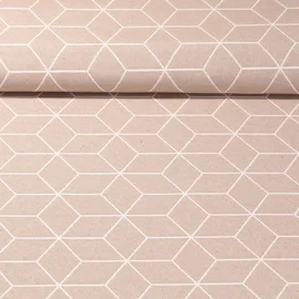 Jacquard Canvas Geo Muster Sand Ecru
