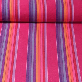Jacquard Canvas - Mexiko Streifen Fuchsia Garngefärbt