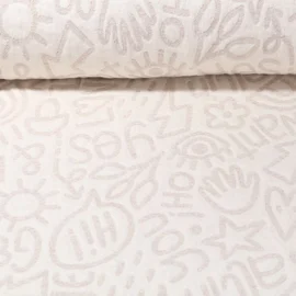 Jacquard Jersey "All I Want Stepper" Ecru