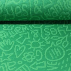 Jacquard Jersey "All I Want Stepper" Grün