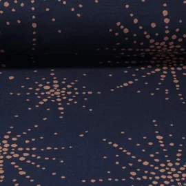 Jacquard Jersey "Boom" Navy Kupfer