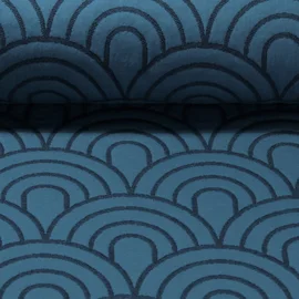 Jacquard Jersey "Bow Stepper" Petrol