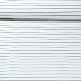 Jacquard Jersey Maxi Streifen Ecru Salbeigrün