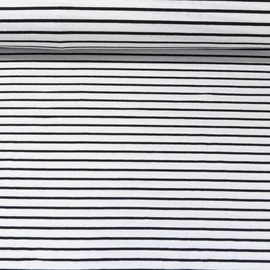 Jacquard Jersey Maxi Streifen Ecru Schwarz