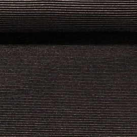 Jacquard Jersey Lurex Streifen Schwarz Gold 