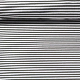 Jacquard Jersey Streifen Midi Ecru Armygrün