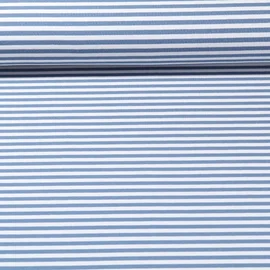 Jacquard Jersey Streifen Midi Ecru Blau