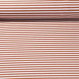 Jacquard Jersey Streifen Midi Ecru Bronze