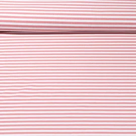 Jacquard Jersey Streifen Midi Ecru Rosa