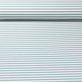 Jacquard Jersey Streifen Midi Ecru Salbeigrün