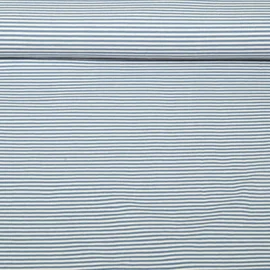 Jacquard Jersey Streifen Mini Ecru Blau