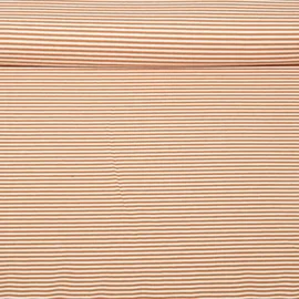 Jacquard Jersey Streifen Mini Ecru Hellbraun