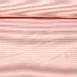 Jacquard Jersey Streifen Mini Ecru Rosa