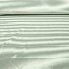 Jacquard Jersey Streifen Mini Ecru Salbeigrün
