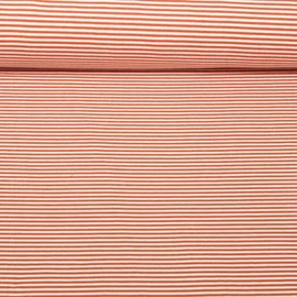 Jacquard Jersey Streifen Mini Ecru Ziegelrot