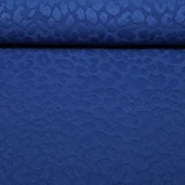 Jacquard Strickjersey Leo Muster Blau